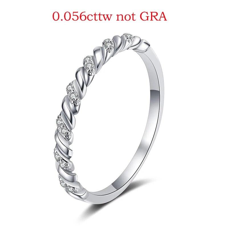 0.056-0.1CT 3mm VVS Moissanite Stackable Rings for Women Female Wedding Band Match Diamond S925 Sterling Silver Jewelry