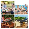Outdoor Picnic Table Cloth with Elastic Edge Windproof Wear Resistant Waterproof Camping Washable Patio Table Cover Protector