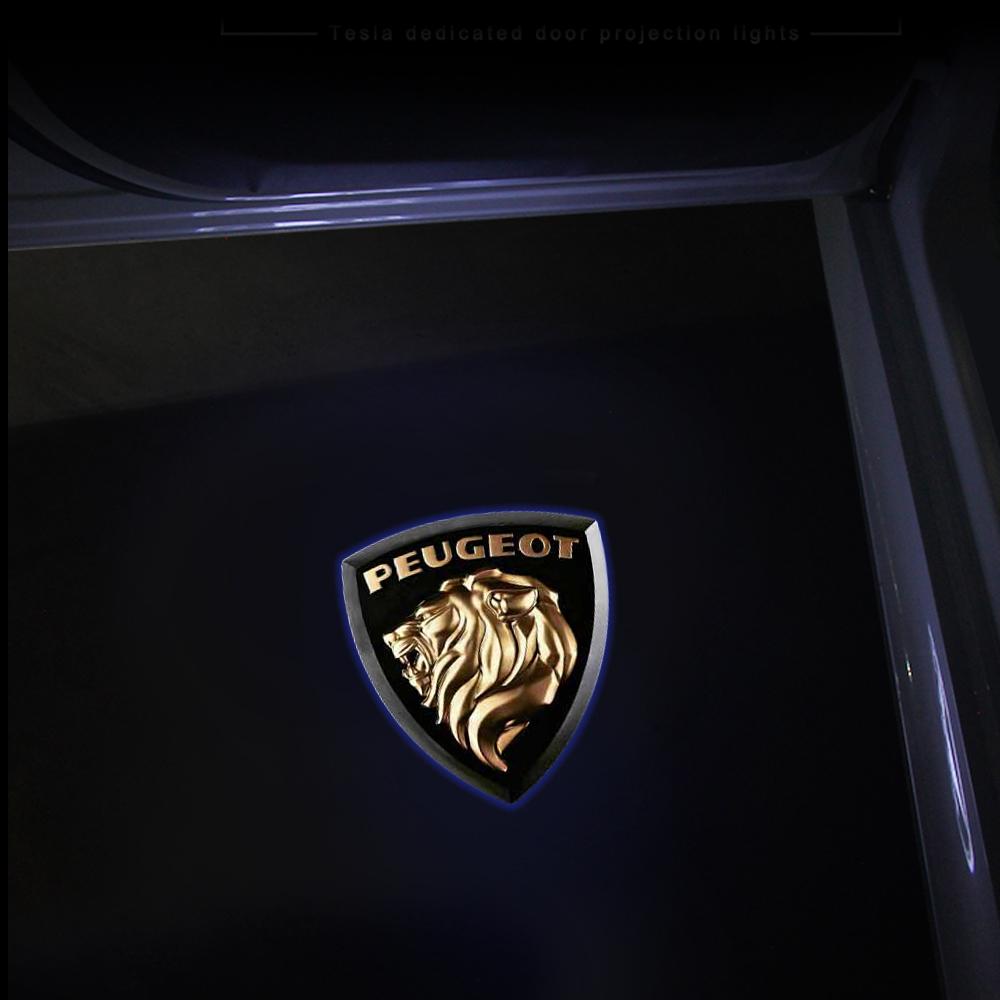 2026 Hot Car Sticker 2Pcs LED Car Door Welcome Light Wireless Projector Lamp Car Decoration Accessories For Peugeot 407 508 201