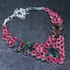 Ammolite, Rubillite Gemstone 925 Sterling Silver Jewelry Necklace 18"