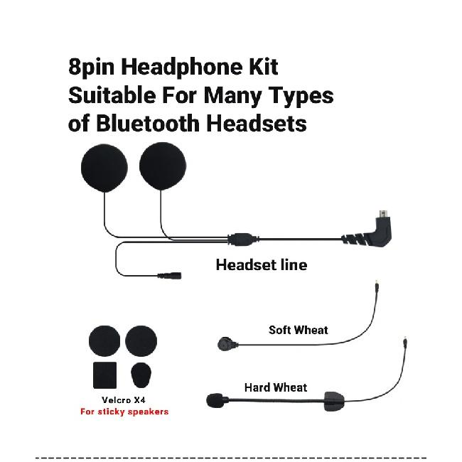 Motorcycle Intercom Accessories Hard Soft 2 in1 Earphone Mic For Freedconn TCOM-SC/VB FDC-01VB COLO T-MAX T-REX Any Face Helmet
