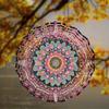 10-Inch Mandala Flower Hanging Wind Spinner – Vibrant Pink & Blue Metal Outdoor Decor with 360° Swivel Hook, Perfect for Lawns, Patios