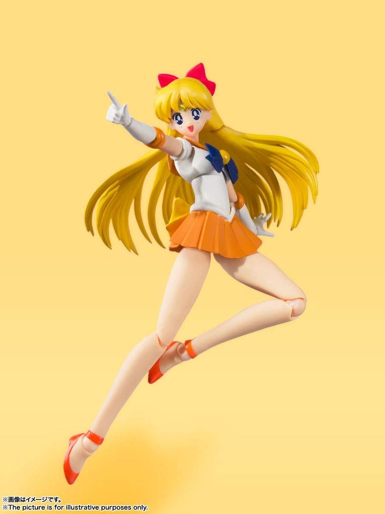 S.H.Figuarts Pretty Guardian Sailor Moon Sailor Venus -Animation Color Edition- (Rerelease) Approximately 140mm PVC & ABS Painted Movable Figure
