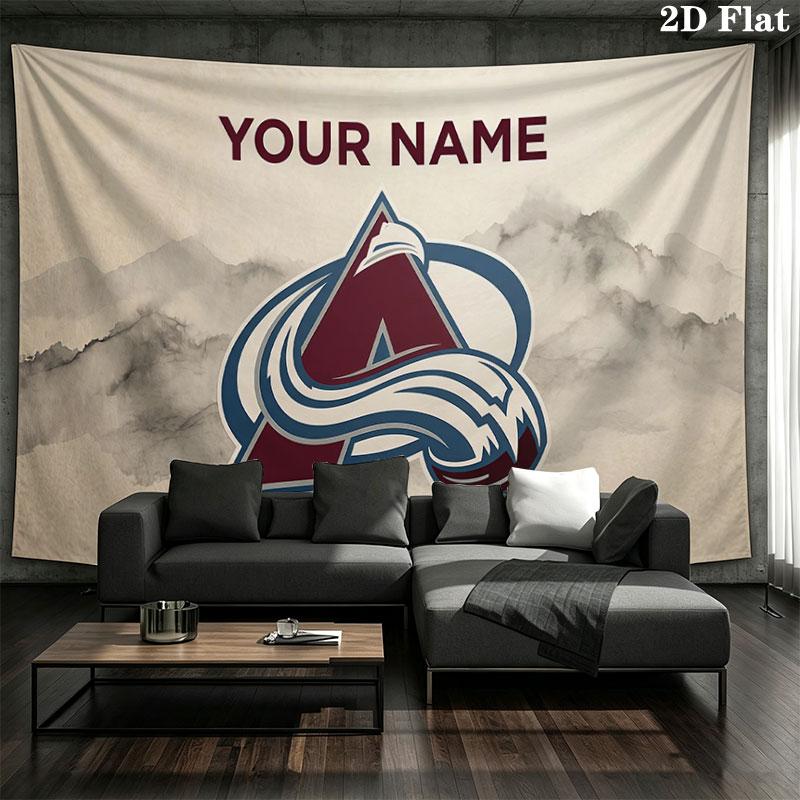 Custom Name,Colorado Avalanche Wall tapestry, aesthetic printed fabric blanket, suitable for bedroom, living room, and home decor.