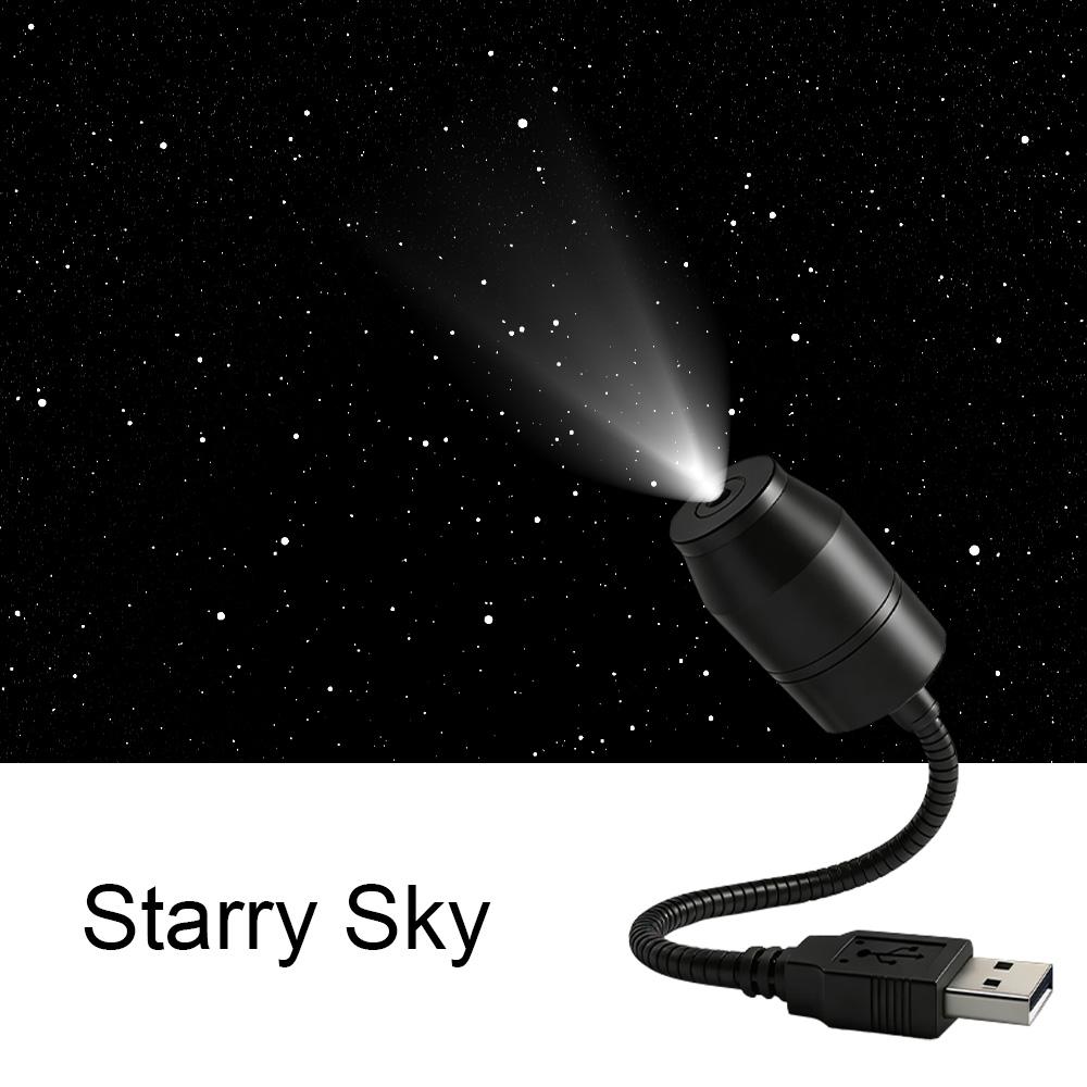 Car mounted starry sky top projection light, car interior LED ambient light, USB modified decoration, starry sky wireless night