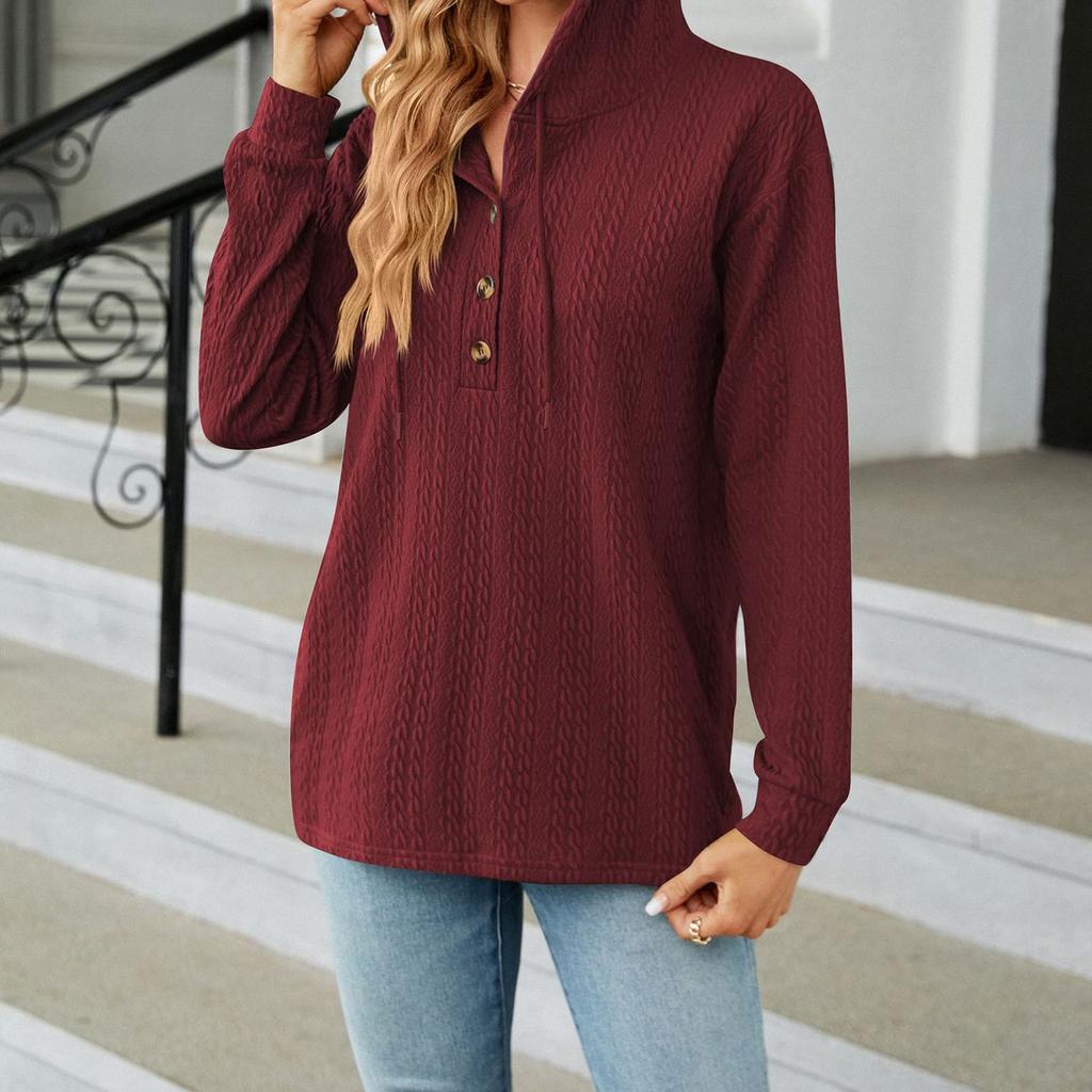 JKASHDK Женские модные повседневные осенне-зимние однотонные блузки и рубашки с v-образным вырезом и длинным рукавом с принтом