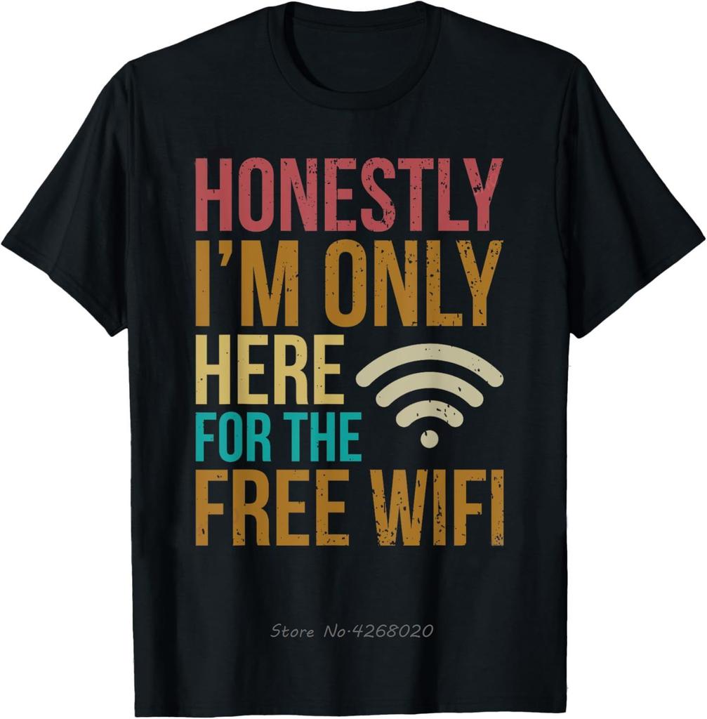 Funny Sarcasm Quote Free WiFi Tshirt Math Equation Novelty Mens Clothing Fitness T Shirt Printed Graphic Cotton Tshirt