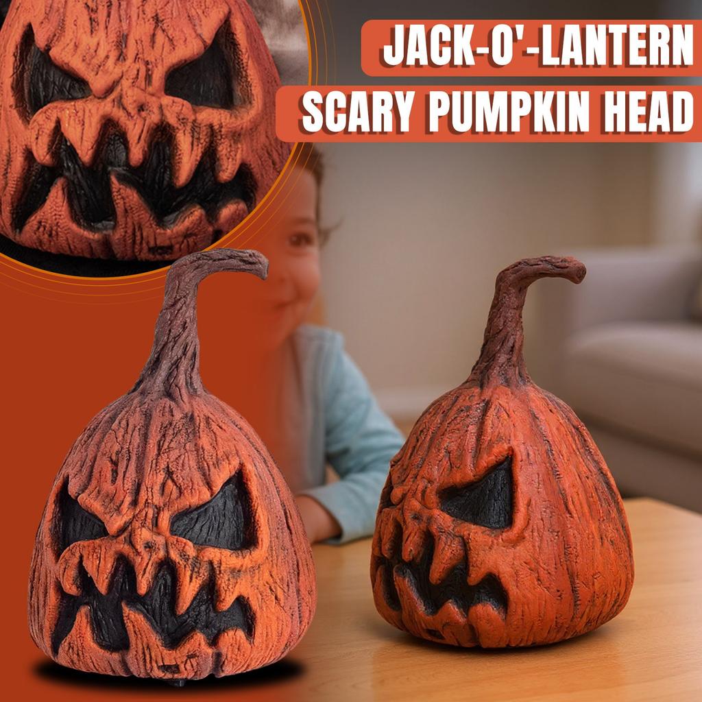 Halloween Pumpkin Latex Material Non-deformation Luminous Sounding Pumpkin Ornaments Latex Horror Pumpkin Head (need To Bring 3 AA Batteries)
