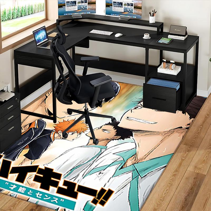 1pc Haikyuu!! Kageyama Tobio Anime Cartoon Design Office Chair Mat Non-Slip Carpet Suitable for Home Decor Living Room Bedroom Game Room Seasonal Gift