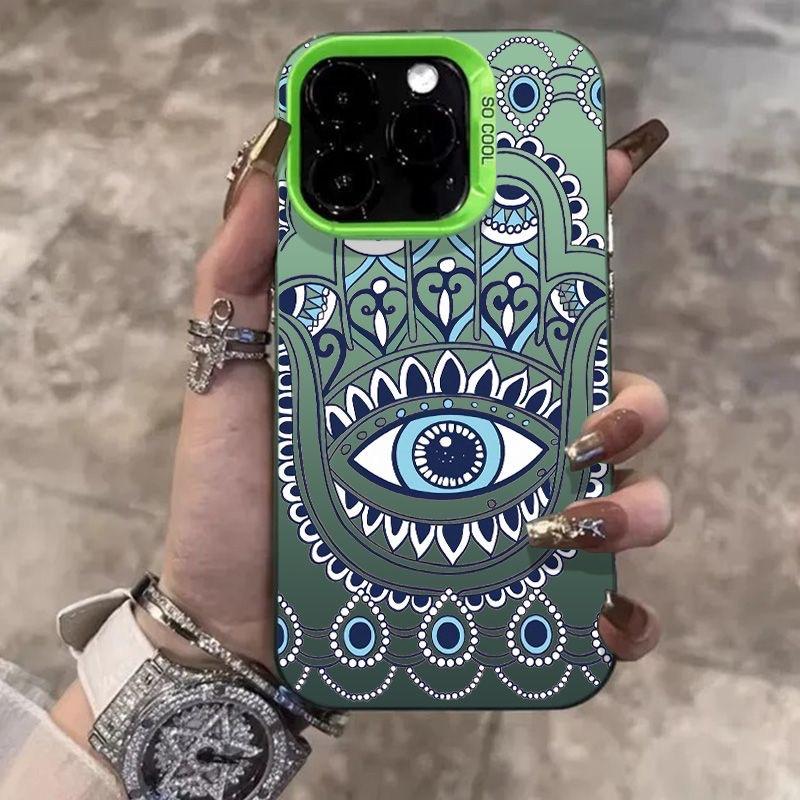Чехол для iPhone 17 Pro в форме ладони с глазом, Лазерный чехол 16/15 мм, Ударопрочный Жесткий высококачественный чехол для iPhone 14/12/11Xs Max