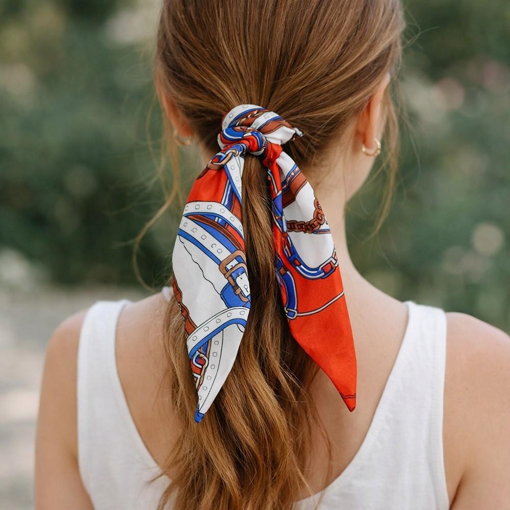 Long Slender Scarf Double-Sided Streamer Handbag Handle Ribbon Hair Band  Neckwear/Wrist/Waistband