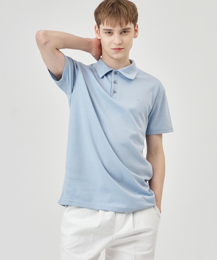 THE-ABON Bean Basic Polo Shirt Sky Blue