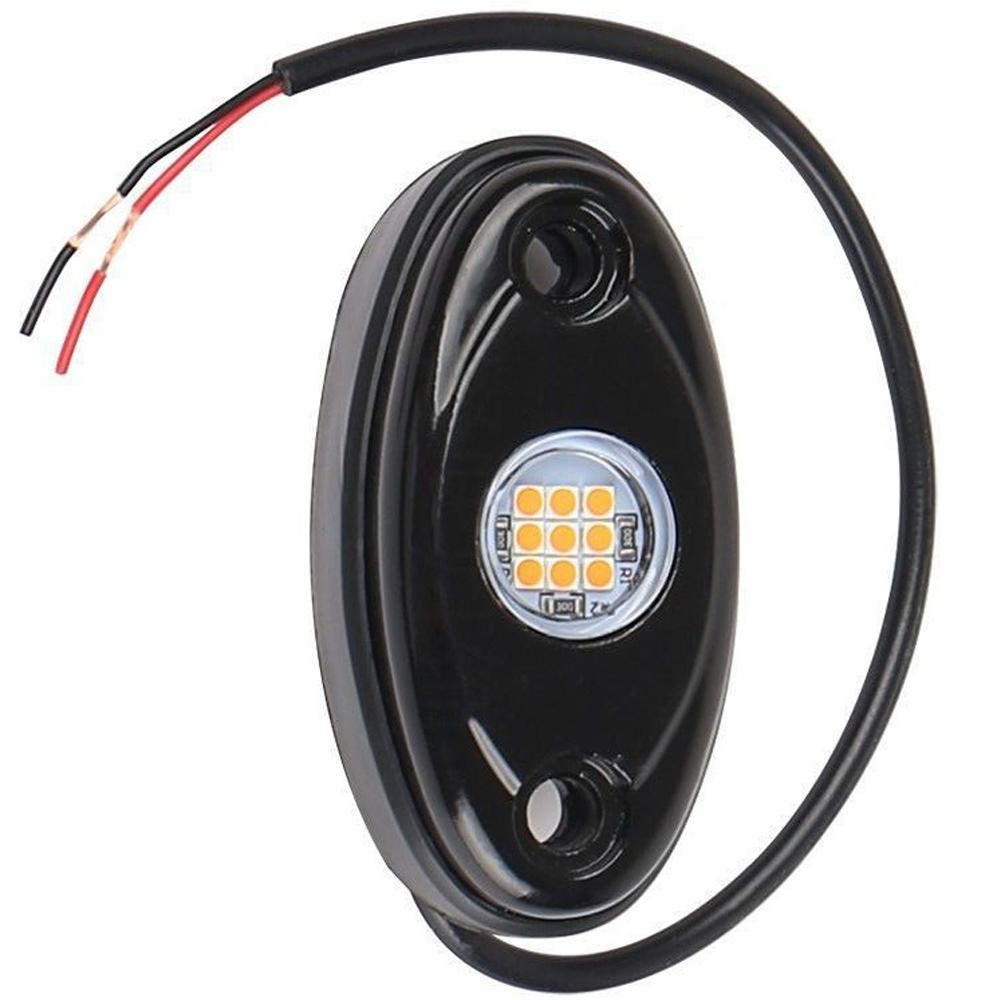 1 пара желто-белых светодиодных мини-ламп для подсветки днища внедорожников мощностью 9 Вт, подходит для большинства типов автомобилей, таких как седаны, внедорожники, грузовики и т. д.