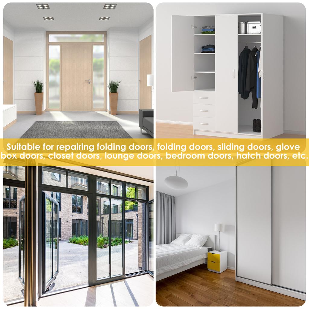 Комплект для ремонта фурнитуры для двустворчатых дверей, комплект запасных частей для ремонта двустворчатых раздвижных дверей с кронштейном для складного кармана