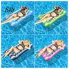 Travel-friendly Pool Float Inflatable Mat with Hole Headrest Adults Size Foldable Water Toy Floating Lounger Raft Summer Swimming Party Beach