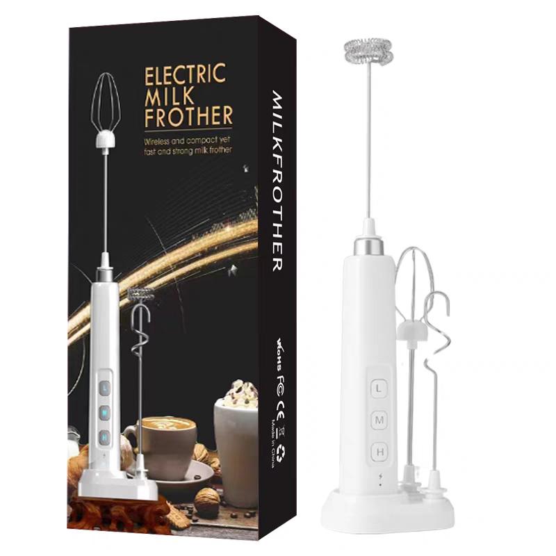 Electric Milk Frother Milk Foam Machine Handheld Milk Foamer Rechargeable Milk Beater Whisk Mixer for Cappuccino Coffee Cream