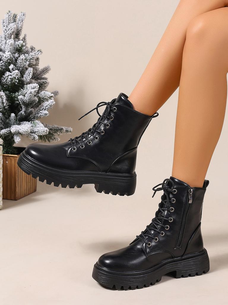Модные женские осенне-зимние ботинки нового стиля, устойчивые к холоду, толстые, на модной толстой подошве, простые, удобные, износостойкие короткие ботинки