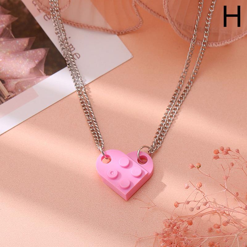 2 шт. модные однотонные парные ожерелья в форме сердца строительные блоки разделяемые для женщин мужчин
