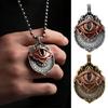 Tarot Vision Pendant All-Seeing Eye Necklace Charm Mystic Divination Jewelry Tarot Card Symbol Pendant with Smooth Rotation