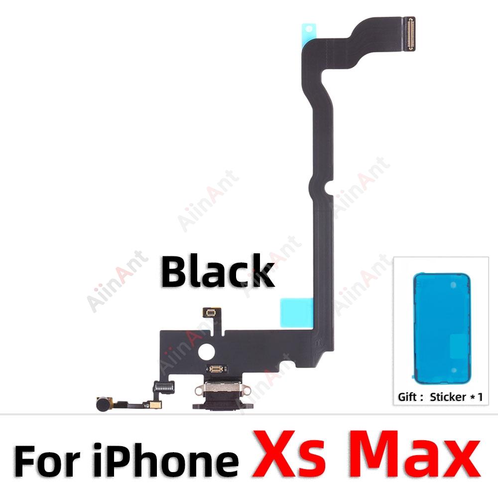 Aiinant Bottom Charging USB Date Dock Connector Microphone Charger Flex Cable For iPhone 7 8 Plus Xs Max X XR Phone with sticker