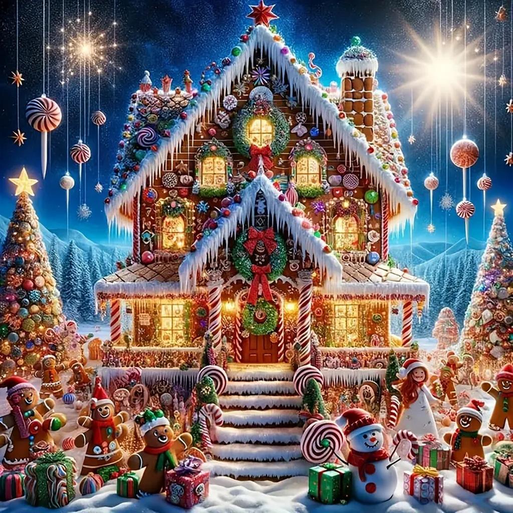 DIY Полная круглая алмазная картина Вышивка крестом Счастливого Рождества Санта Клаус и Снеговик Домашнее украшение Искусство Алмазная живопись 5d Алмазная художественная живопись