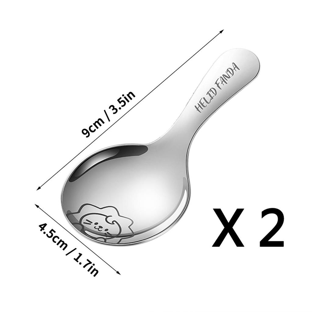 Милая ложка для соли из нержавеющей стали 304, детская десертная ложка с короткой ручкой, ложка для мороженого, кухонный мини-совок для приправ