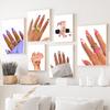 Пластина для лака для ногтей, уход за руками, маникюр, модная иллюстрация, художественная картина на холсте, скандинавский плакат с принтом, настенные панно для девочек, декор для салона