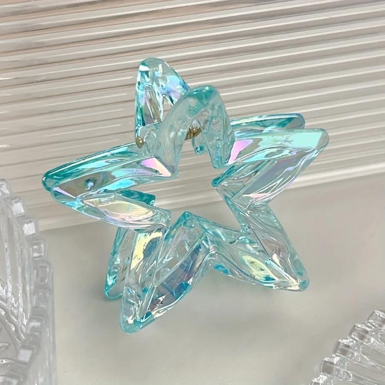 Красочная полая заколка-акула-звезда Сладкая заколка для полусобранных волос Милая заколка-хвост в форме пятиконечной звезды Модная заколка для волос