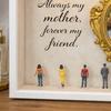 DIY Mini Museum Silhouette Box Personalized Photo Memory Display Case with Gold Frames Figurines Shadow Box Frame Kit with Light Gift for Mother's Day
