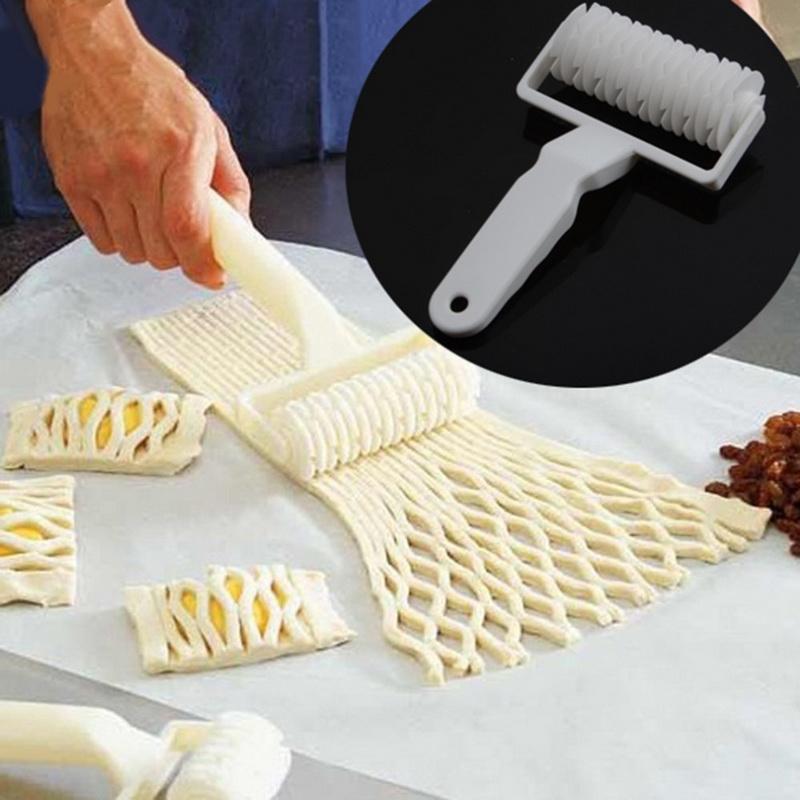 Large Size Cookie Pie Pizza Cutter Bread Pastry Cake Ribbon Embosser Roller Lattice Craft Cooking Tools Cutter Mold DIY