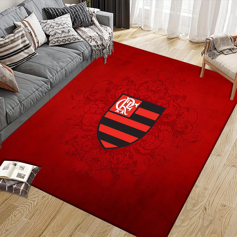 Clube de Regatas do Flamengo Flannel Pattern Square Carpet,Area Rug,Carpet Rug for Living Room Bedroom Sofa Playroom Decor,Non-slip Floor Mat