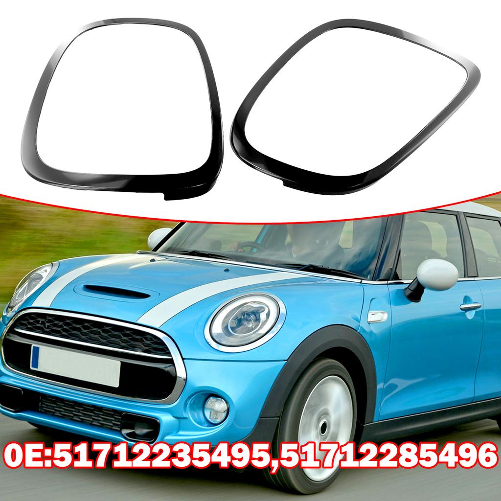 For MINI For COOPER F55 F56 F57 Black Headlight Trim Ring Left Right Headlight Ring Bezel Trim Surround Cover Rear Light Frame