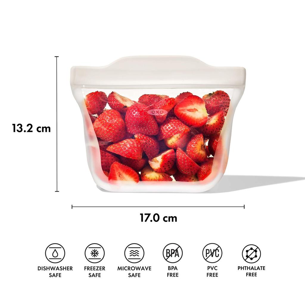 Силиконовая сумка-подставка OXO S для хранения продуктов, многоразовая, подходит для микроволновой печи, посудомоечной машины, x Lagoon 15,5 12,5 см