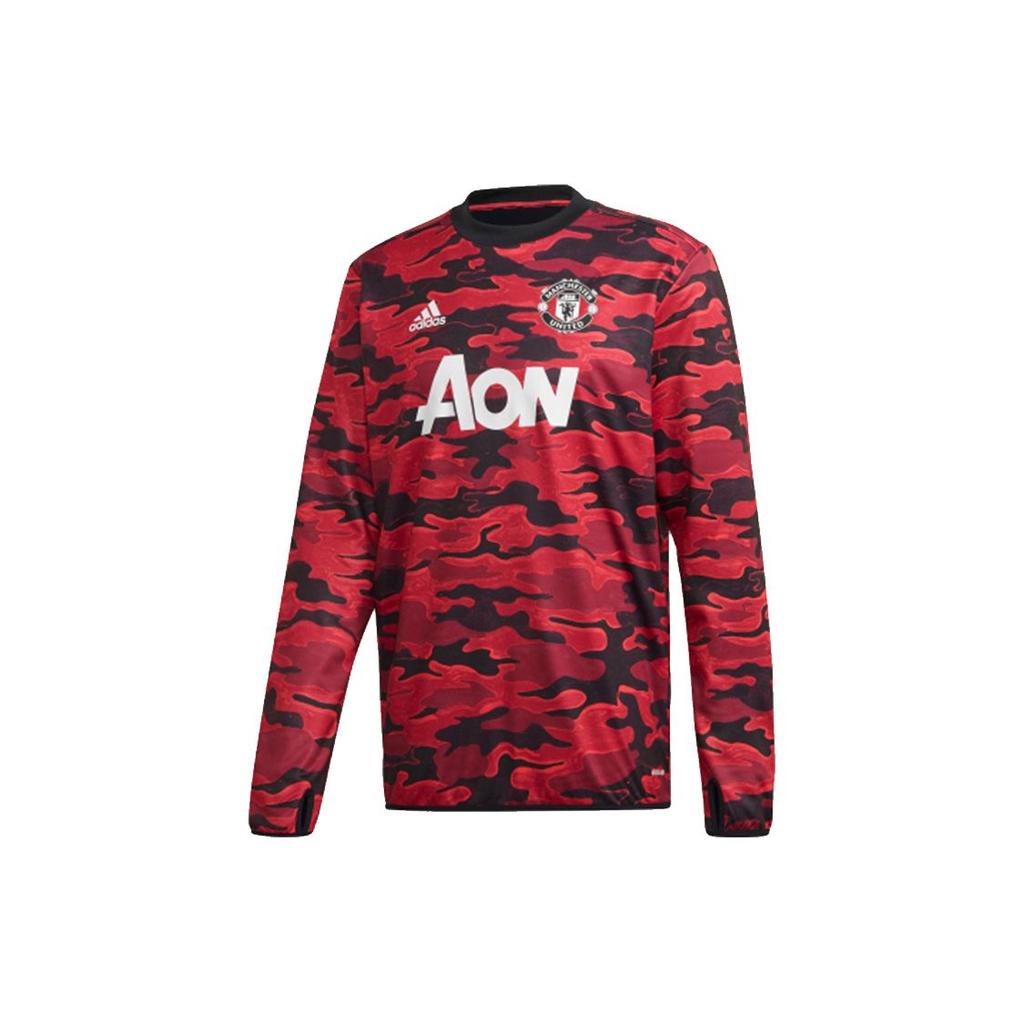 Adidas Manchester United Camouflage Football Training Sweatshirt Men Tops Red FR6031
