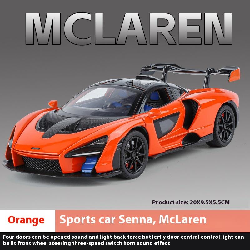 1/24 Mclaren Senna Super Sports Миниатюрная модель из литого сплава Mini GT, Имитация звука и света, Подарочная коробка на день рождения для парня