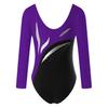 Children Girls Stylish Leotards Round Neckline Shiny Rhinestone Jumpsuit Gymnastics Skating Bodysuit