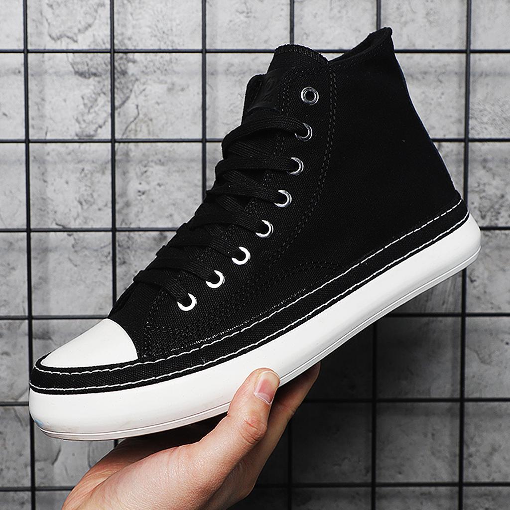Men's High Top Canvas Shoes Spring Autumn Season New Breathable Casual Fashion Versatile Board Shoes Classic Trendy Sports Shoes