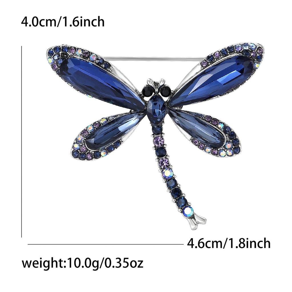 Versatile Alloy Glass Dragonfly Brooch Exquisite Versatile Ladies Suit Coat Corsage Ornament Pin