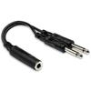 Hosa YPP-106 Mono Female To Mono Male X 2 Y Cable