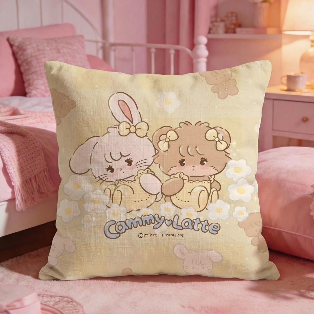 MMikkoS Cute Cat Cartoon Cushion Cover Premium Comfort Reversible Pillow Cove Two In One Design For Any Room Car Interior