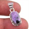 Natural Charoite Gemstone Handmade 925 Solid Sterling Silver Pendant 1.25'' B7t56