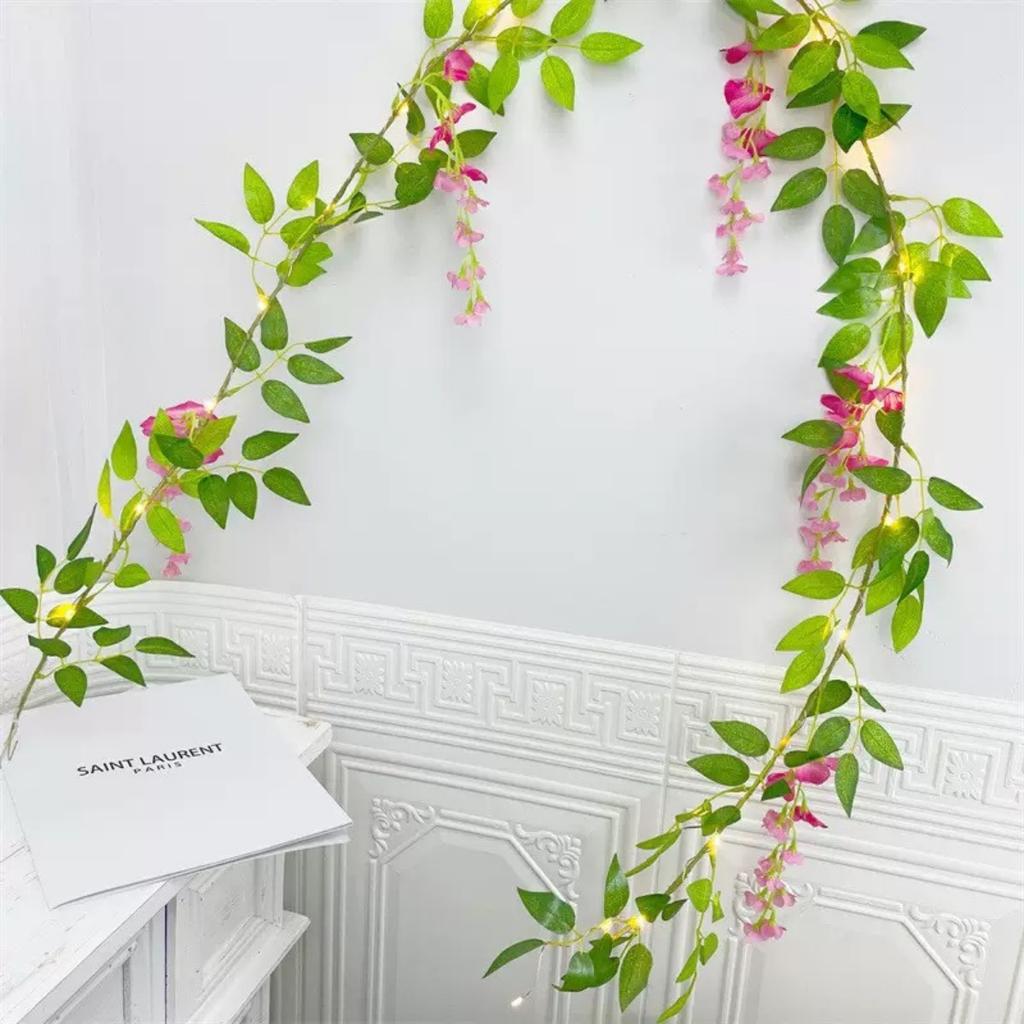 JOYBLISS 20 светодиодов 40 светодиодов 100 светодиодов Гирлянда из светодиодных нитей в виде цветков вишни Искусственные цветочные лианы Феичные огни для спальни Свадебная вечеринка Праздничное украшение