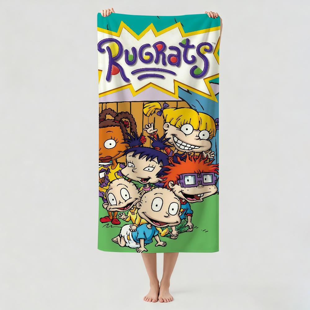 Забавное мультяшное полотенце Rugrats для сушки, банное полотенце, подходит для легкого плавания, кемпинга, йоги, пляжа, активного отдыха