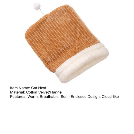 Спальный мешок для кошки Уютный зимний плюшевый мешок для кошки Теплая лежанка-пещера для питомца Тоннель для котят Успокаивающая лежанка Укрытие для питомца для котят, щенков, кроликов