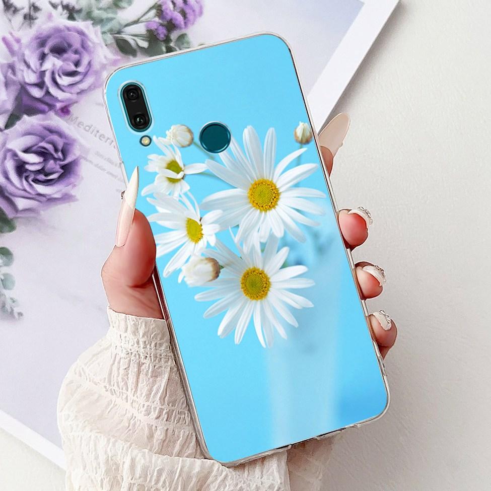 Clear For Huawei Y9 2019 Case Cover Cute Fashion Flowers Funny Cool Painted Soft Phone Case For Huawei JKM-LX1 JKM-LX2 JKM-LX3