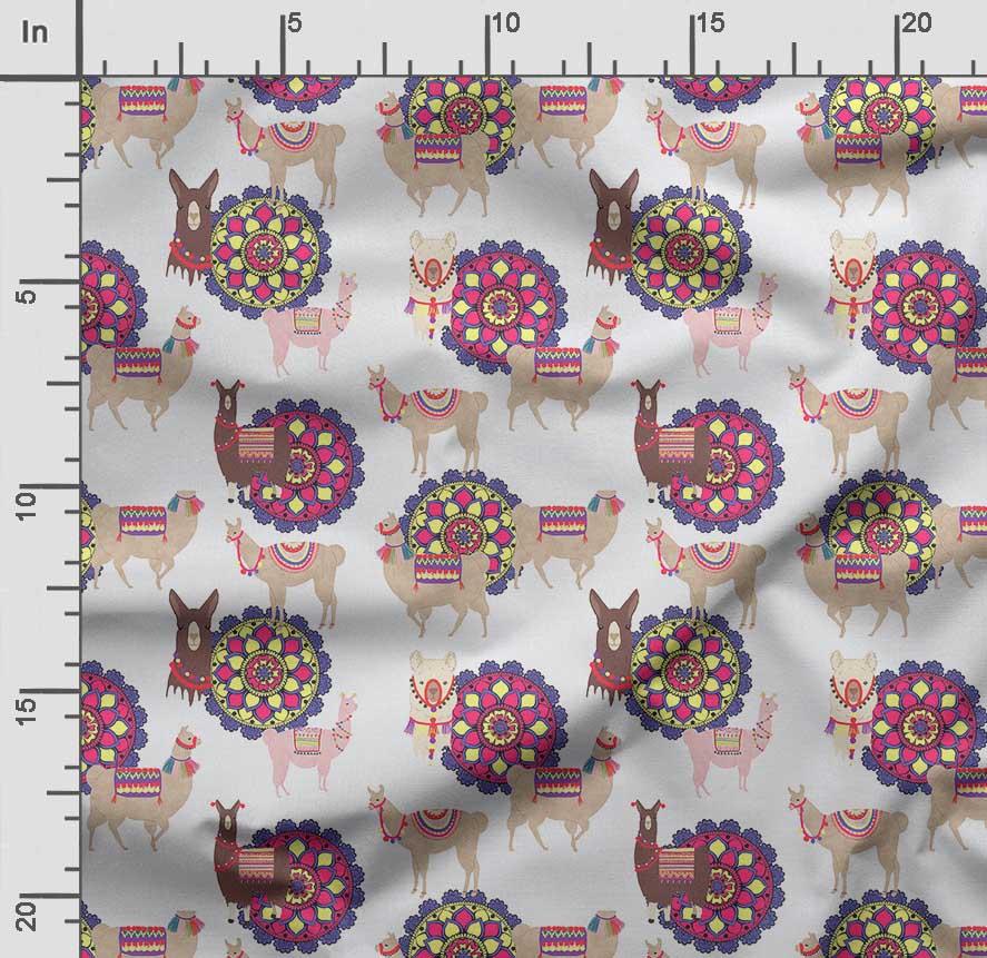 Soimoi Принт ламы альпаки, хлопковый батист, ткань для квилтинга, продаваемая во дворе, хлопчатобумажная ткань средней плотности шириной 42 дюйма, швейные принадлежности, синяя и