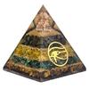 Пирамида из пирита «Магнит для денег» Dhan YOG – Оригинальный пирит, цитрин, зеленый нефрит и тигровый глаз – Хрусталь для богатства по Васту