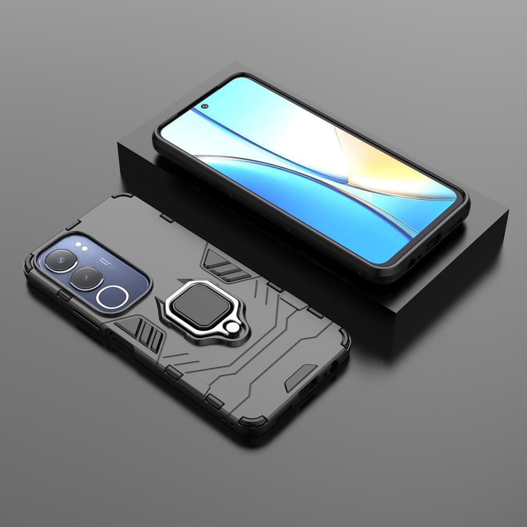 Ударопрочный чехол для телефона с улучшенным металлическим кольцом и подставкой, защитный чехол для vivo Y29 5G