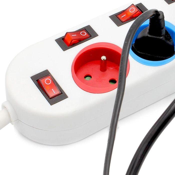 Удлинитель - BOXÉLEC - 5 розеток - Индивидуальные выключатели - 3680 Вт - Цветной