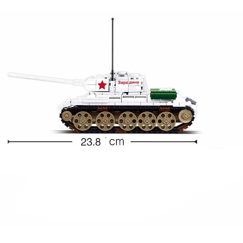 Military Series World War II Soviet T34-85 Medium Tank Building Blocks Bricks Toys Gifts